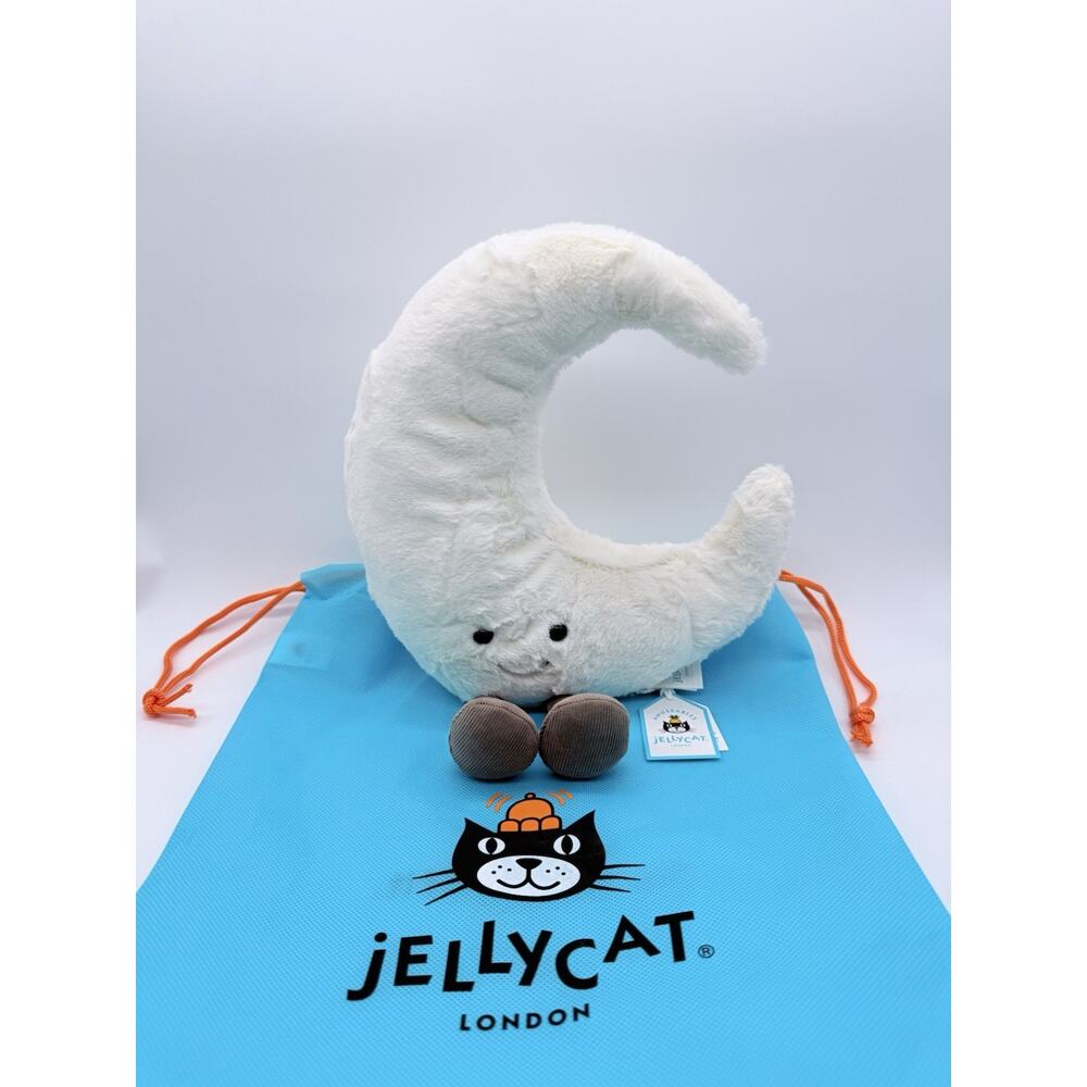 Jellycat Medium Amuseables Moon Plush Toy NWT Authentic With Dust Bag A2MOON